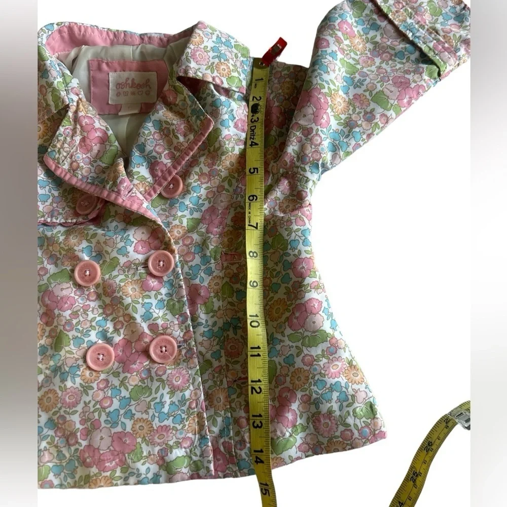 Oshkosh vintage jacket with pink, blue and green floral design size 2T
